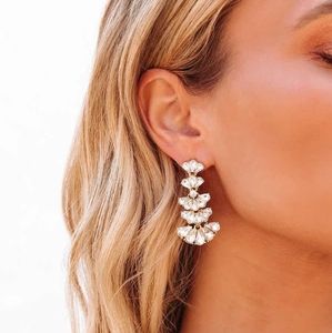 Vici Glamorous Times Crystal Drop Earrings
